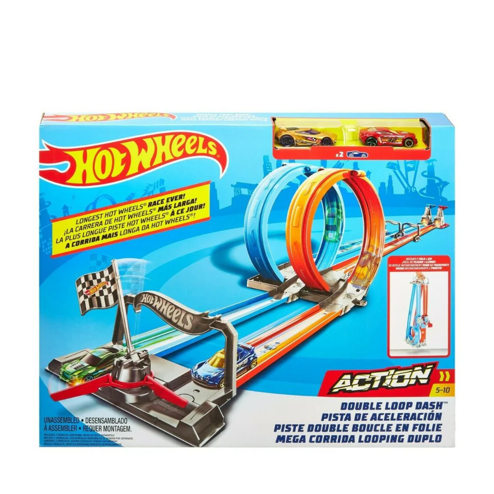 Hot Wheels Double Loop Dash Track Set by Mattel