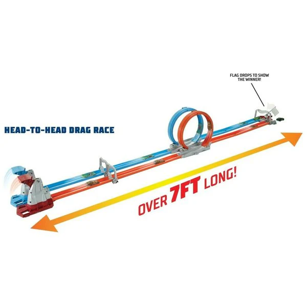Hot Wheels Double Loop Dash Track Set by Mattel - Image 2