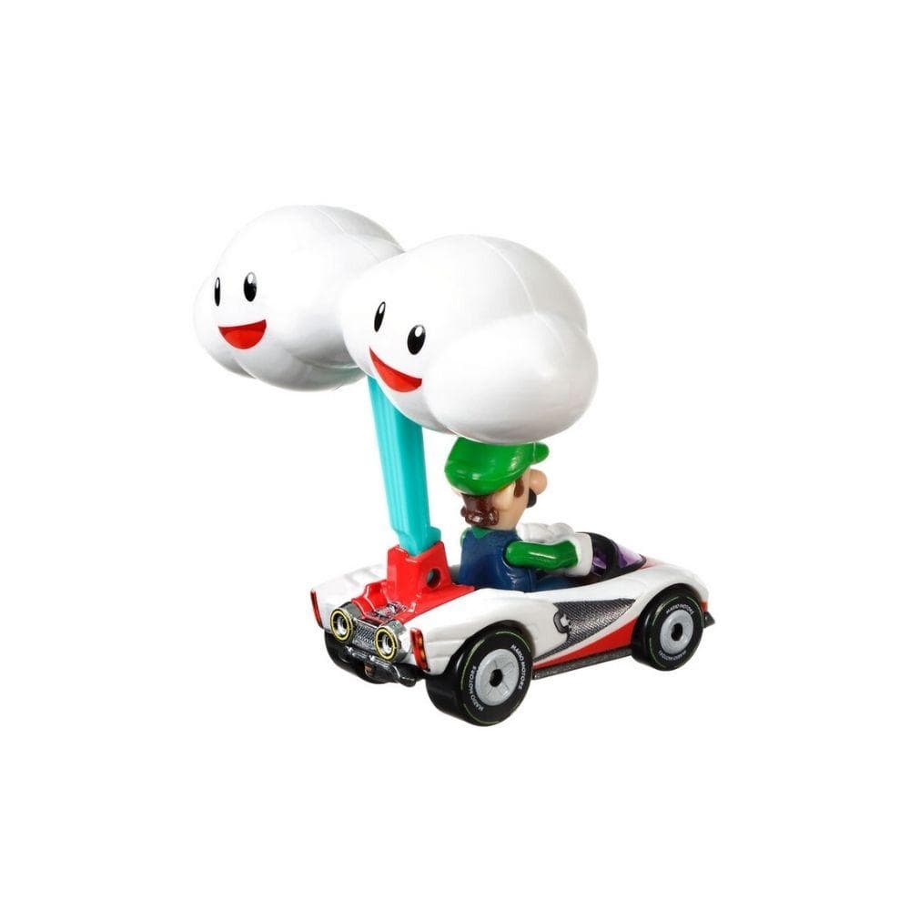 Hot Wheels Diecast 1/64 Scale Mario Cart Luigi P-wing Kart with Cloud Glider - Image 3