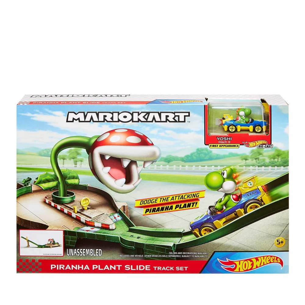 Hot Wheels Mario Kart Piranha Plant Slide Track Set