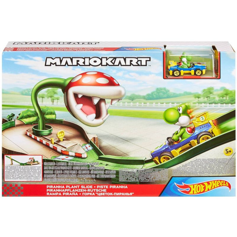 Hot Wheels Mario Kart Levels Track Set Thwomp - Piranha Plant Slide