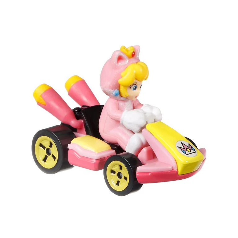 Hot Wheels 1/64 Scale Mario Kart Die-Cast Toy Vehicle - Cat Peach - Image 2