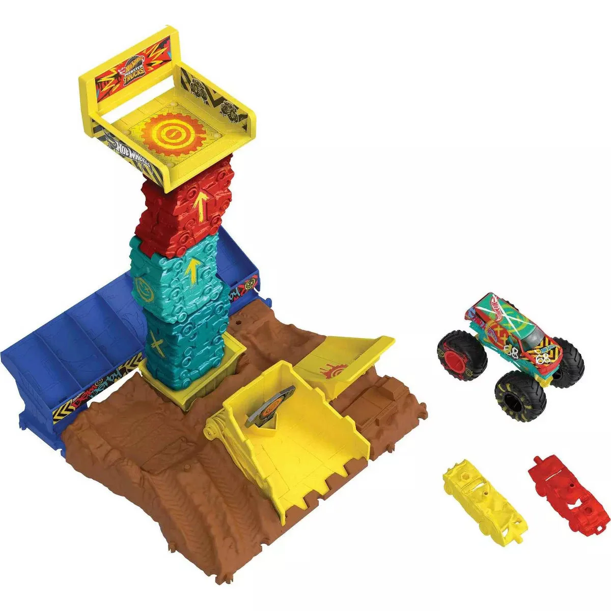 Hot Wheels Monster Trucks Arena Smashers Demo Derby Car Jump Challenge - Image 3