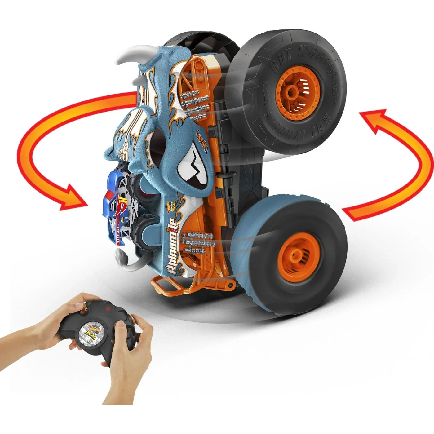 Hot Wheels Monster Trucks 1:12 Transforming Rhinomite Remote Control Truck - Image 5