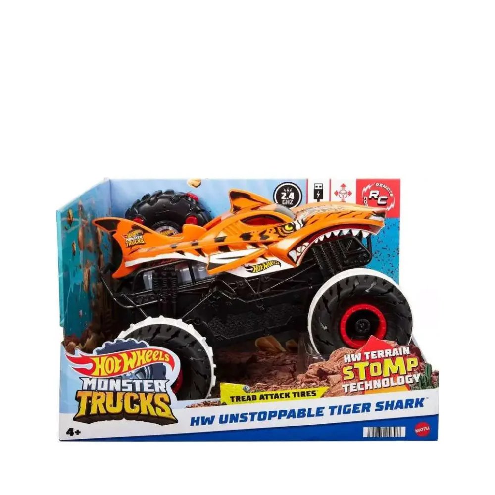 Hot Wheels Monster Trucks HW Unstoppable Tiger Shark Remote Control Vehicle