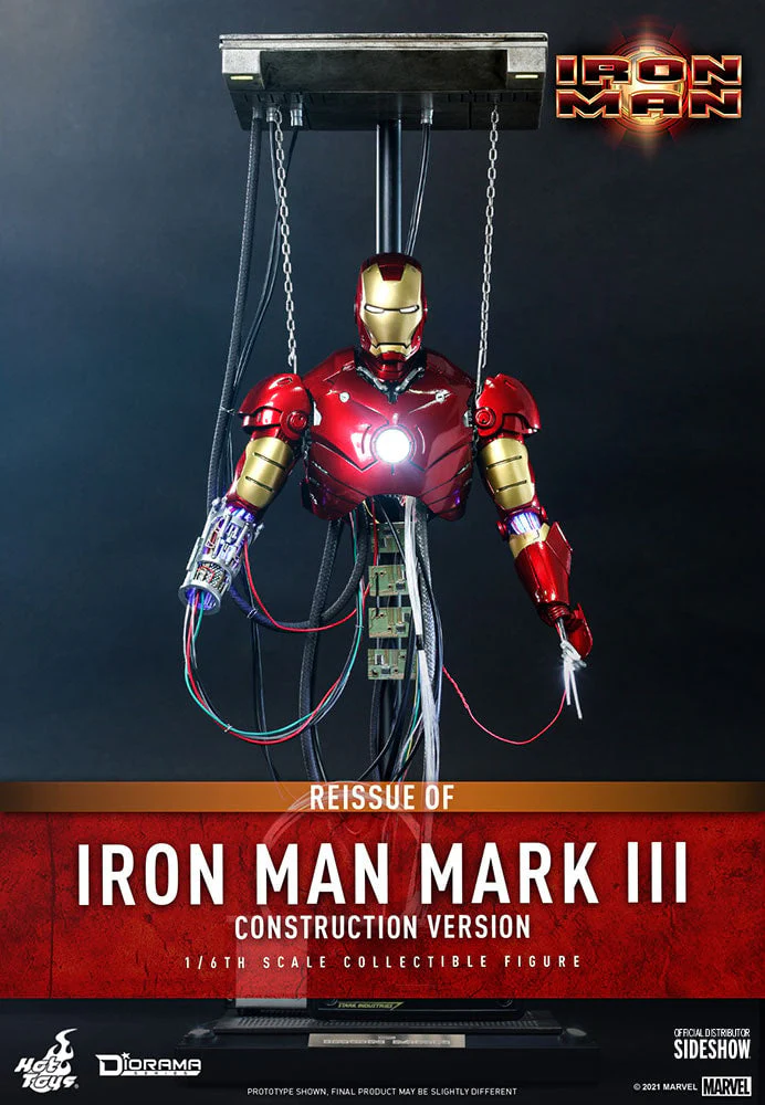 Iron Man Mark III (Construction Version Reissue) 1/6 Scale Statue by Sideshow Collectibles - Image 3
