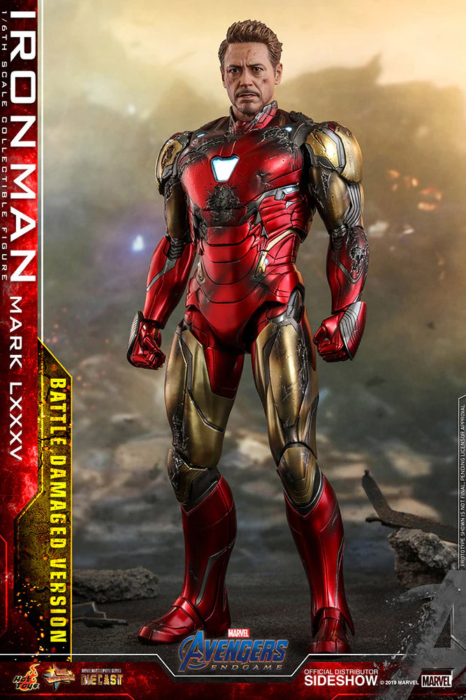 Marvel Iron Man MKLXXXV Battle Damaged Version 1/6 Scale Diecast Action Figure by Hot Toys - Image 2