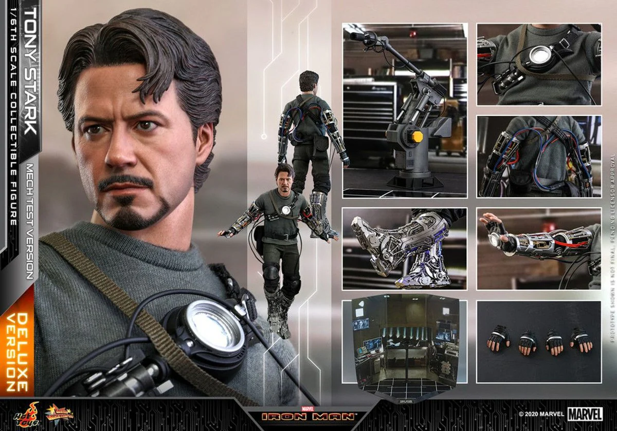 Marvel Iron Man Tony Stark (Mech Test Ver.) Deluxe 1/6th Scale Collectible Action Figure - Image 9