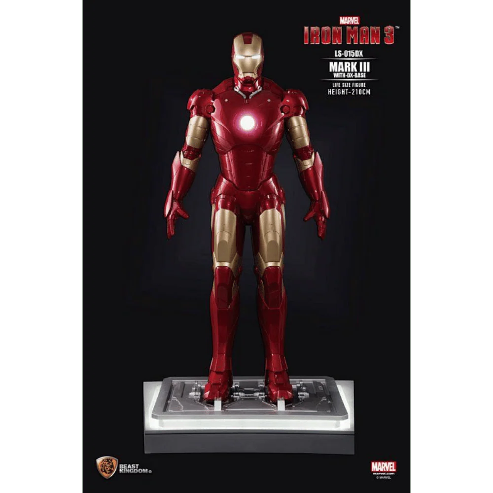 Marvel Iron Man3-IRON MAN MK4 (WITH DX BASE) figure LIFE SIZE Figure By Beast Kingdom