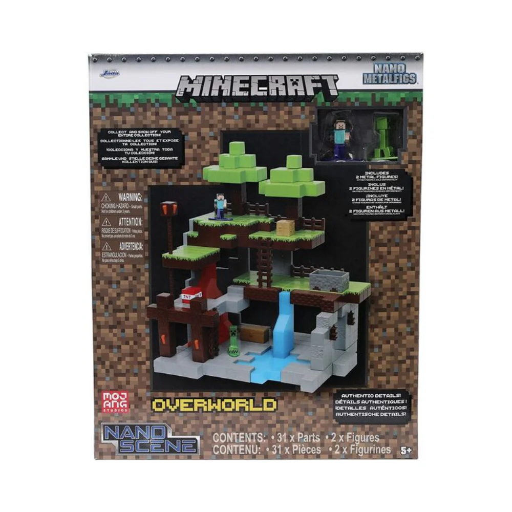 Minecraft Die-cast Nano Scene Overworld with 2 Figures by Jada