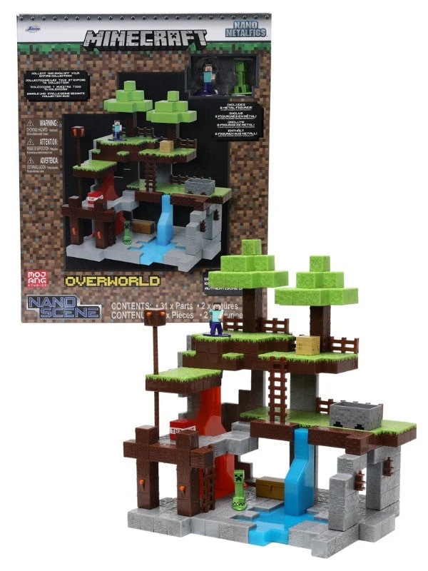 Minecraft Die-cast Nano Scene Overworld with 2 Figures by Jada - Image 2