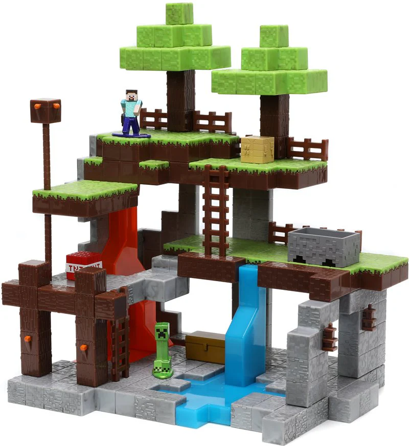 Minecraft Die-cast Nano Scene Overworld with 2 Figures by Jada - Image 3
