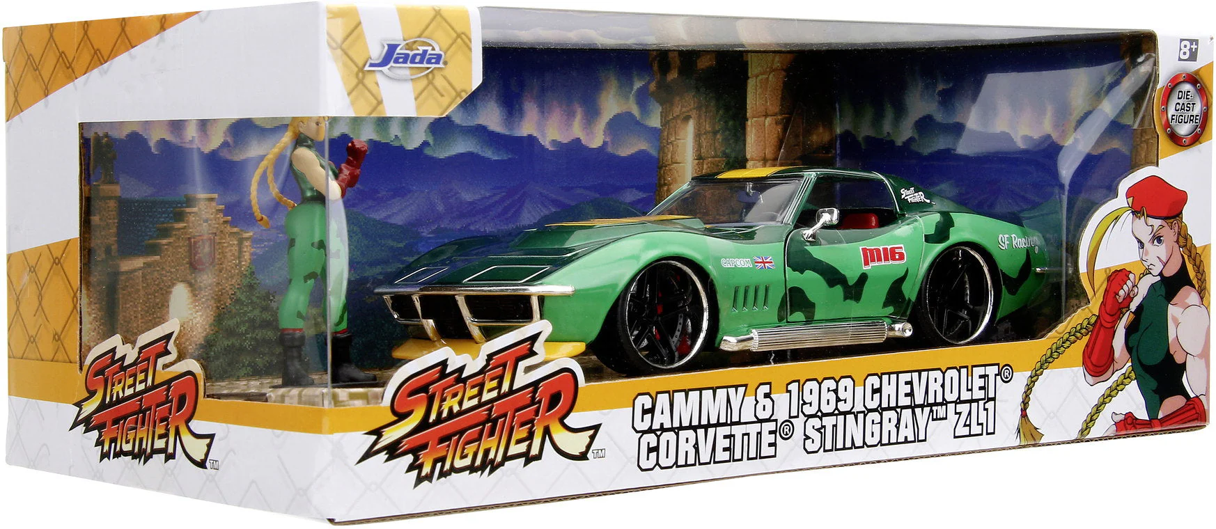 Street Fighter 1969 Corvette Stingray ZL1 with Cammy Figure 1/24 Scale Model - Image 2