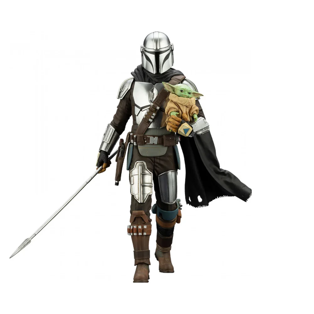 Star Wars The Mandalorian - Mandalorian And Grogu With Beskar Staff Artfx+ Statue By Kotobukiya