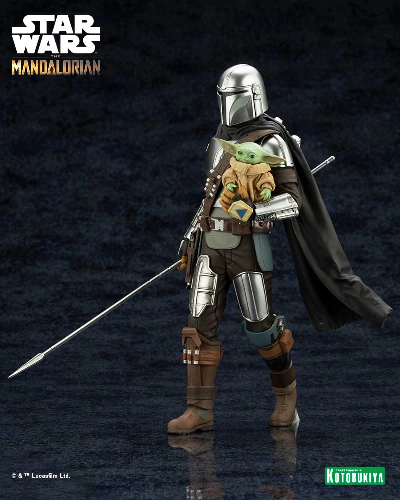 Star Wars The Mandalorian - Mandalorian And Grogu With Beskar Staff Artfx+ Statue By Kotobukiya - Image 4