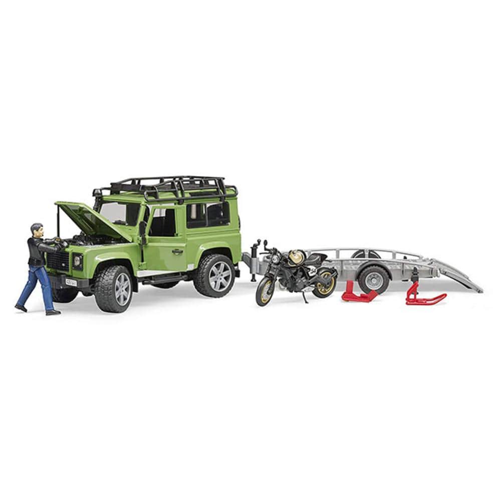 Land Rover Station Wagon with trailer, Scrambler Ducati Cafe - Image 3