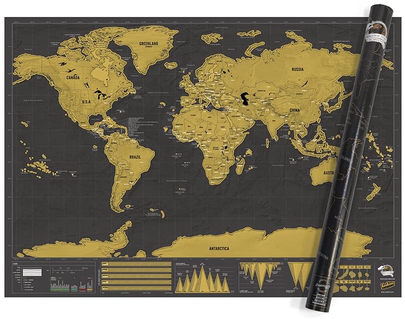 Large World Scratch Map – Personalized World Travel Map – Deluxe XL Scratch Off Map – Fun & Colourful Scratch Poster – Great for Classrooms & Travelers, LUKSDXL