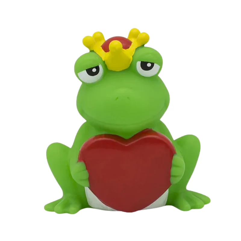 Lilalu-Bath Toy-Frog with greeting heart-Green/red