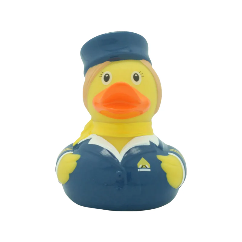 Lilalu-Bath Toy-Stewardess Duck -Blue/Yellow