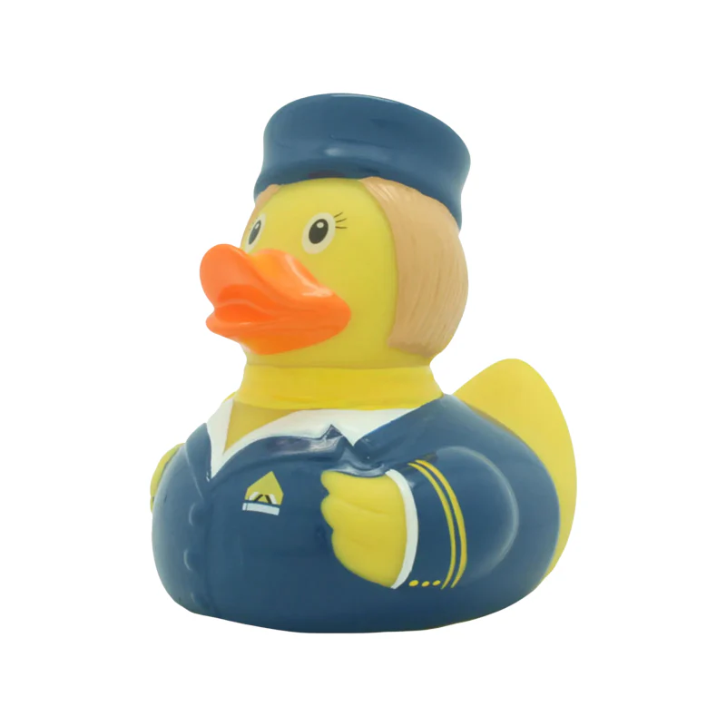 Lilalu-Bath Toy-Stewardess Duck -Blue/Yellow - Image 2