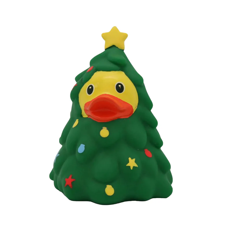 LILALU CHRISTMAS TREE DUCK GREEN/YELLOW SMALL