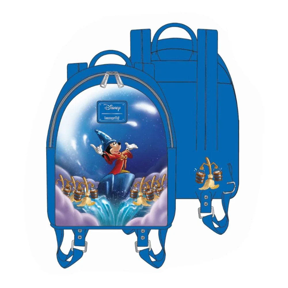 Loungefly Disney Fantasia - Sorcerer Mickey 10” Faux Leather Mini Backpack - Image 2