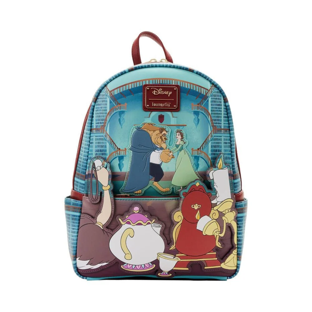 Loungefly! Leather: Disney Beauty and the Beast Library Scene Mini Backpack