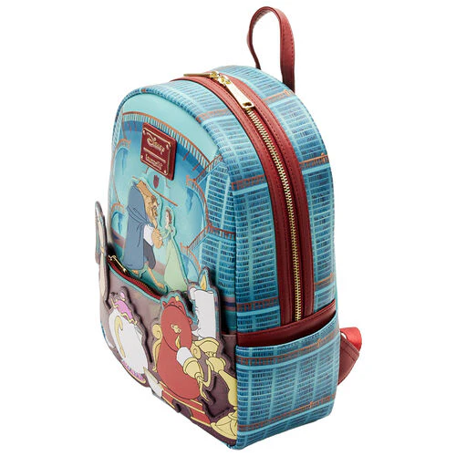 Loungefly! Leather: Disney Beauty and the Beast Library Scene Mini Backpack - Image 2