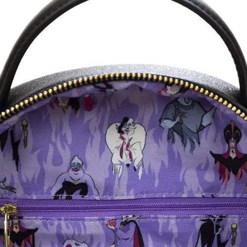 Loungefly! Leather: Disney Villians Purple Flame Distressed - Image 3