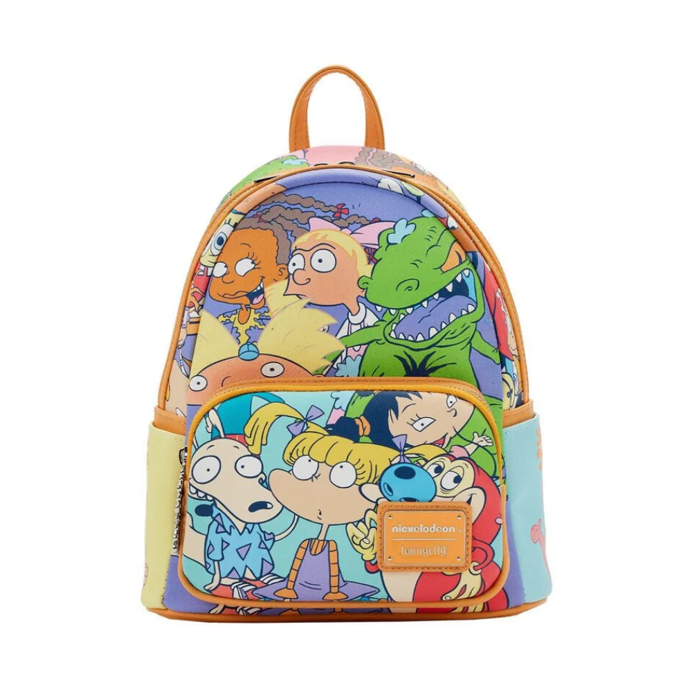 Loungefly! Leather: Nickelodeon Nick 90's Color Block All Over Print Mini Backpack