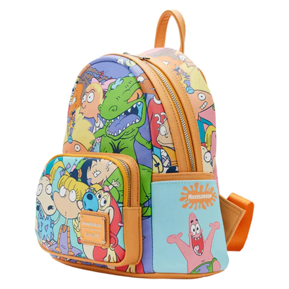 Loungefly! Leather: Nickelodeon Nick 90's Color Block All Over Print Mini Backpack - Image 3