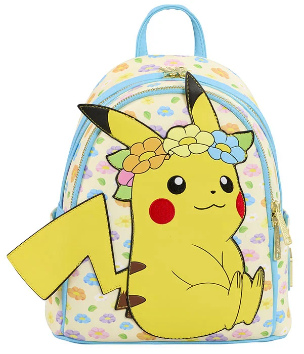 Loungefly Leather: Pokemon Pikachu Floral Crown Mini Backpack