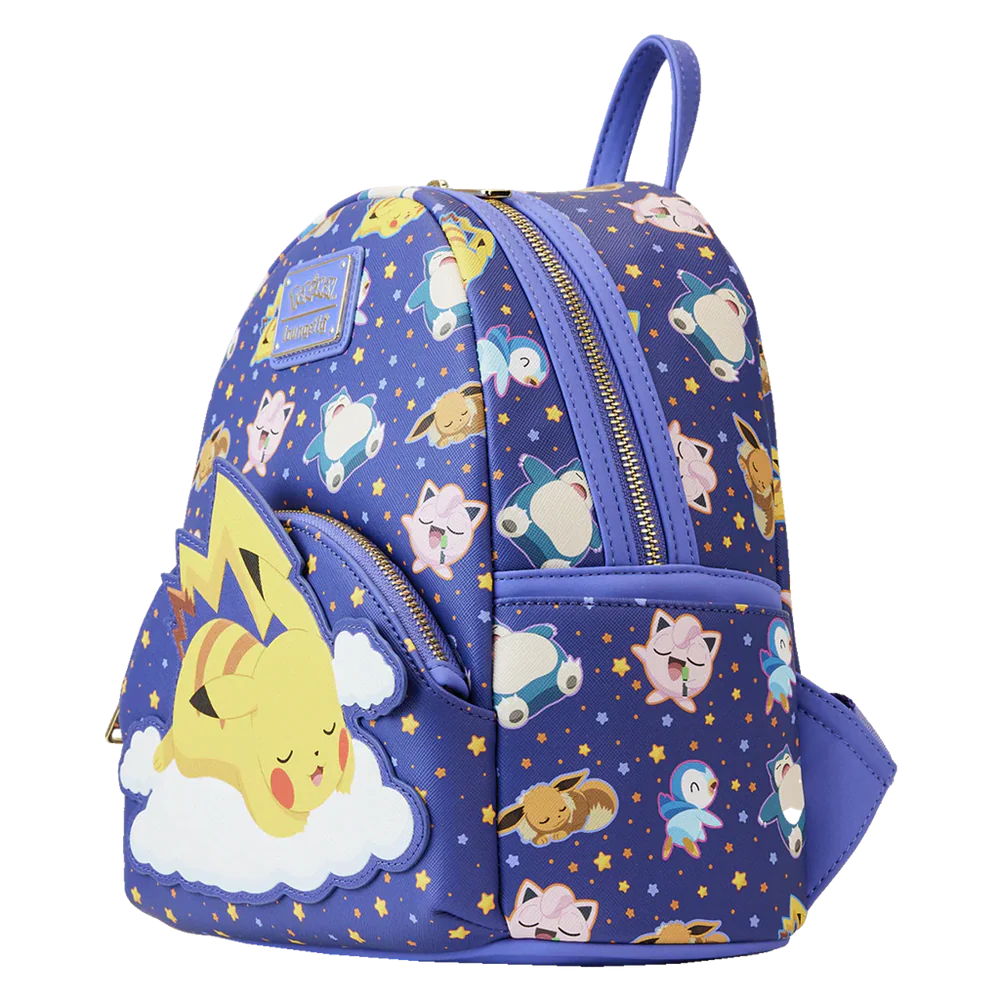 Loungefly Leather: Pokemon Sleeping Pikachu and Friends Mini Backpack - Image 2