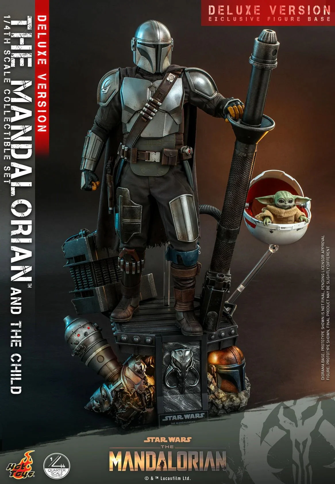 The Mandalorian And The Child (Deluxe) 1/4 Scale Figure Set By Hot Toys - Image 2
