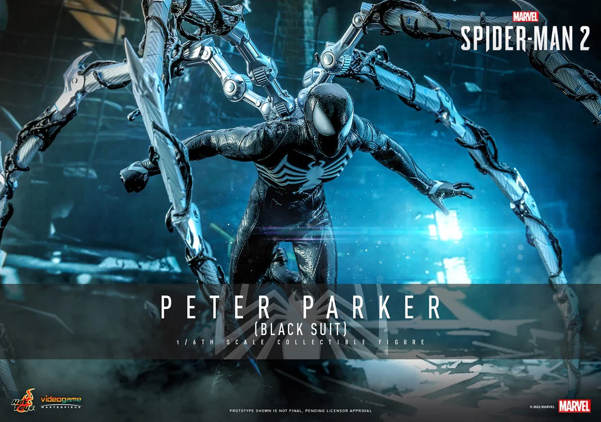 Marvel Spider Man Peter Parker (black suit ) 1:6 Scale Action Figure By Hot Toys - Image 2
