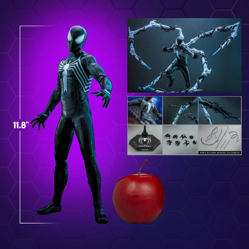 Marvel Spider Man Peter Parker (black suit ) 1:6 Scale Action Figure By Hot Toys - Image 3