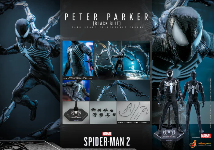 Marvel Spider Man Peter Parker (black suit ) 1:6 Scale Action Figure By Hot Toys - Image 8