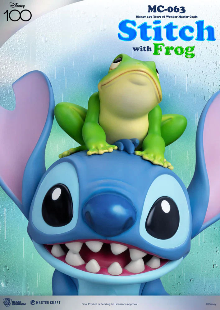 Disney 100Th Master Craft Statue Stitch With Frog by Beast Kingdom - Image 3