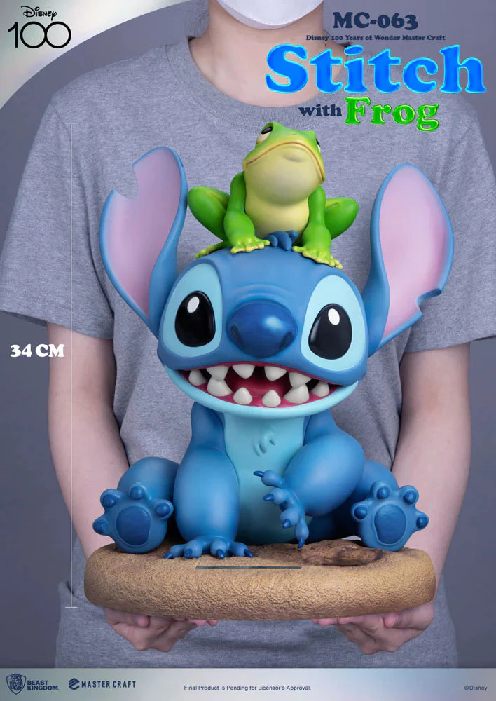 Disney 100Th Master Craft Statue Stitch With Frog by Beast Kingdom - Image 6