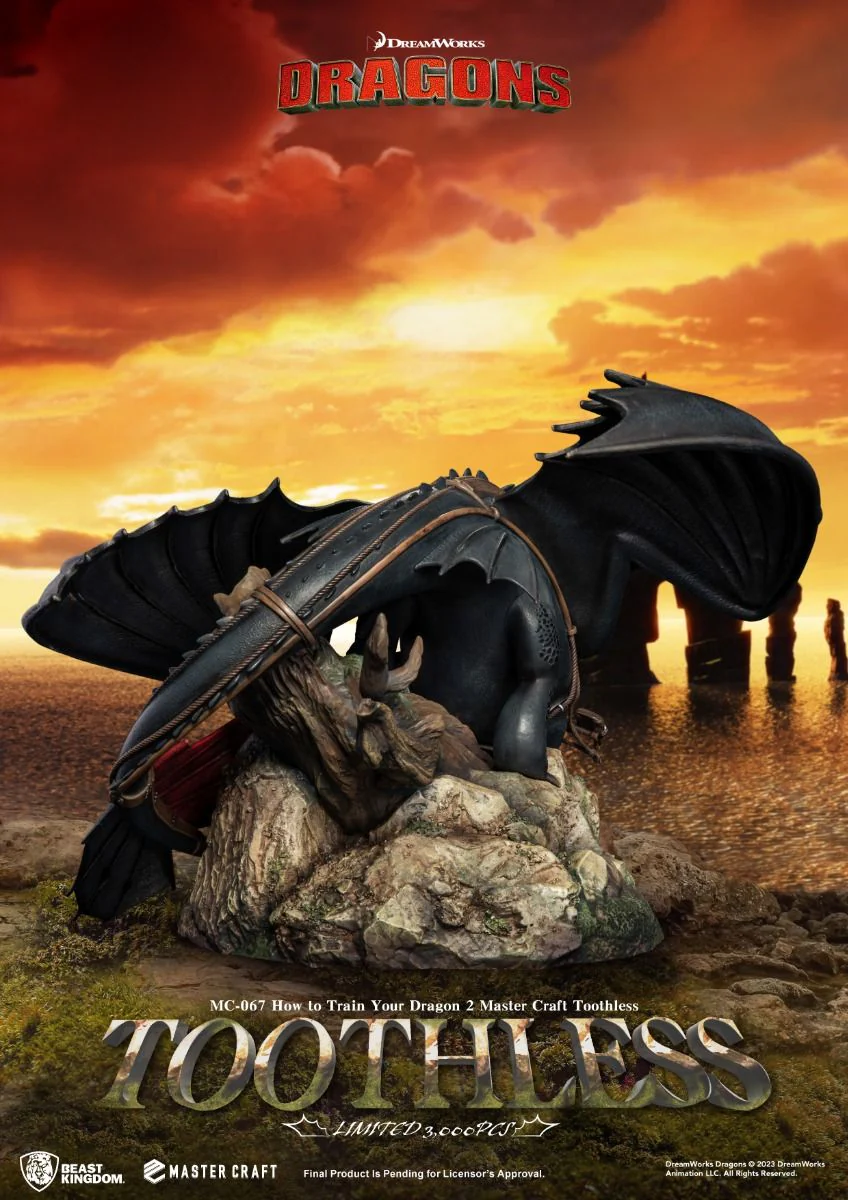 How to Train Your Dragon: The Hidden World Master Craft MC-067 Toothless Limited Edition Statue By Beast Kingdom - Image 4