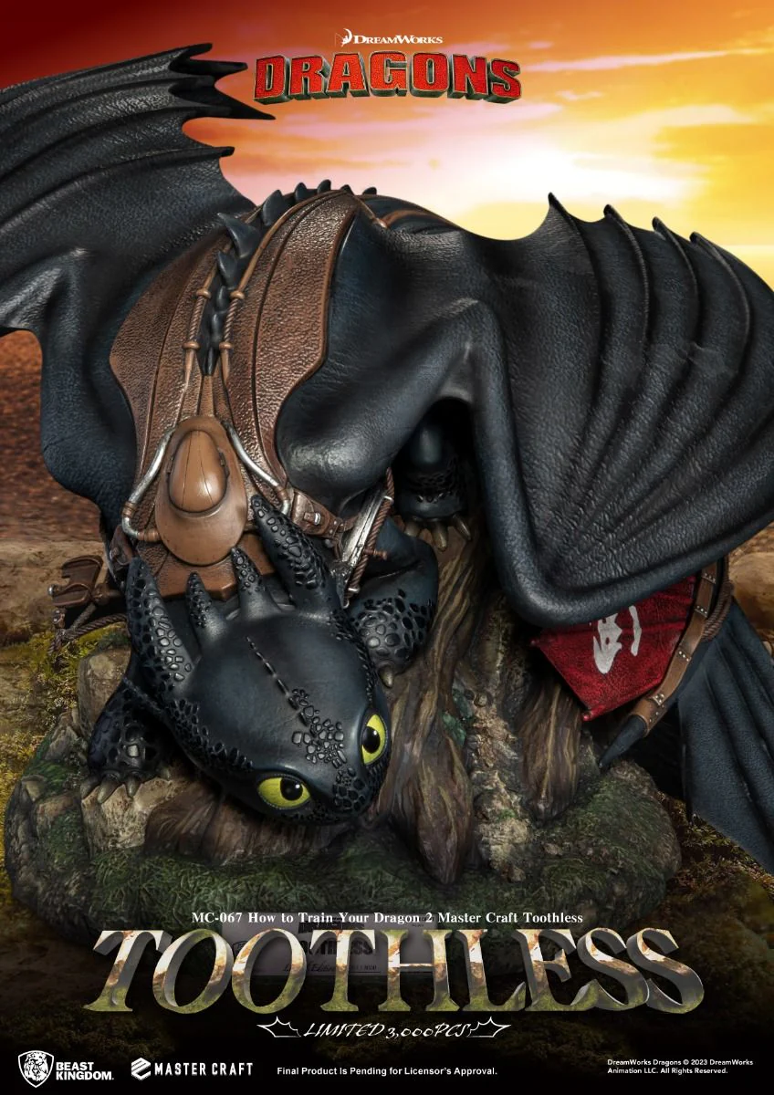 How to Train Your Dragon: The Hidden World Master Craft MC-067 Toothless Limited Edition Statue By Beast Kingdom - Image 6