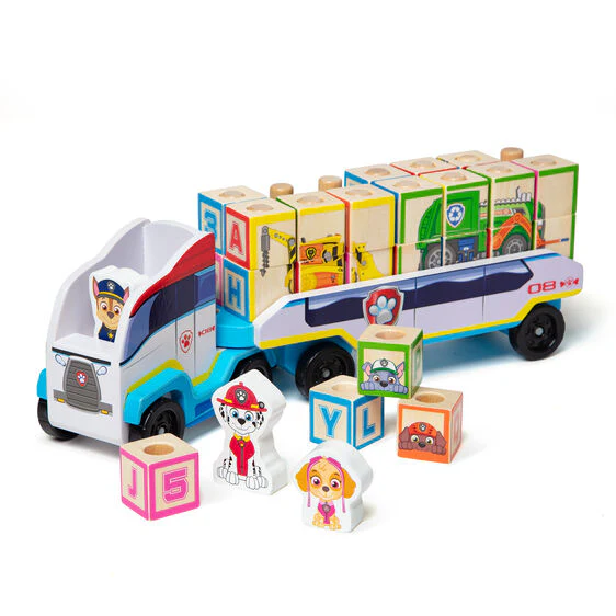 Melissa and Doug Paw Patrol Wooden ABC Block Truck - Image 3