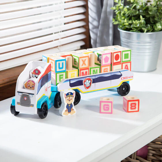 Melissa and Doug Paw Patrol Wooden ABC Block Truck - Image 5