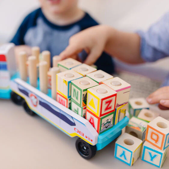 Melissa and Doug Paw Patrol Wooden ABC Block Truck - Image 6