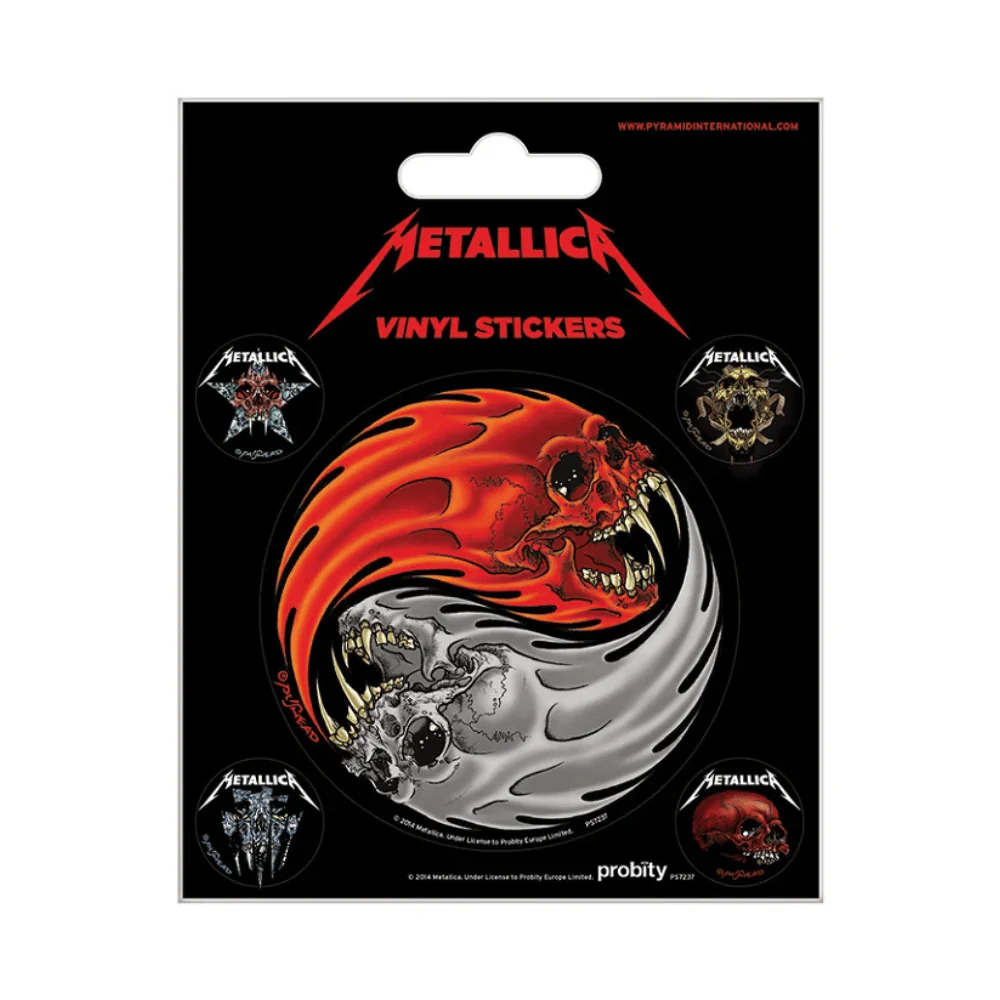 METALLICA - YIN & YANG SKULLS - PUSHEAD (STICKER PACKS) By PYRAMID