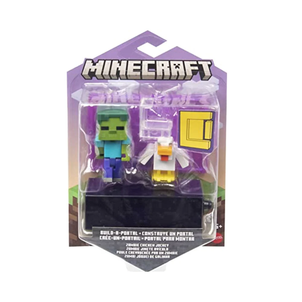 Minecraft Build-A-Portal Zombie Chicken Jockey Figure Set