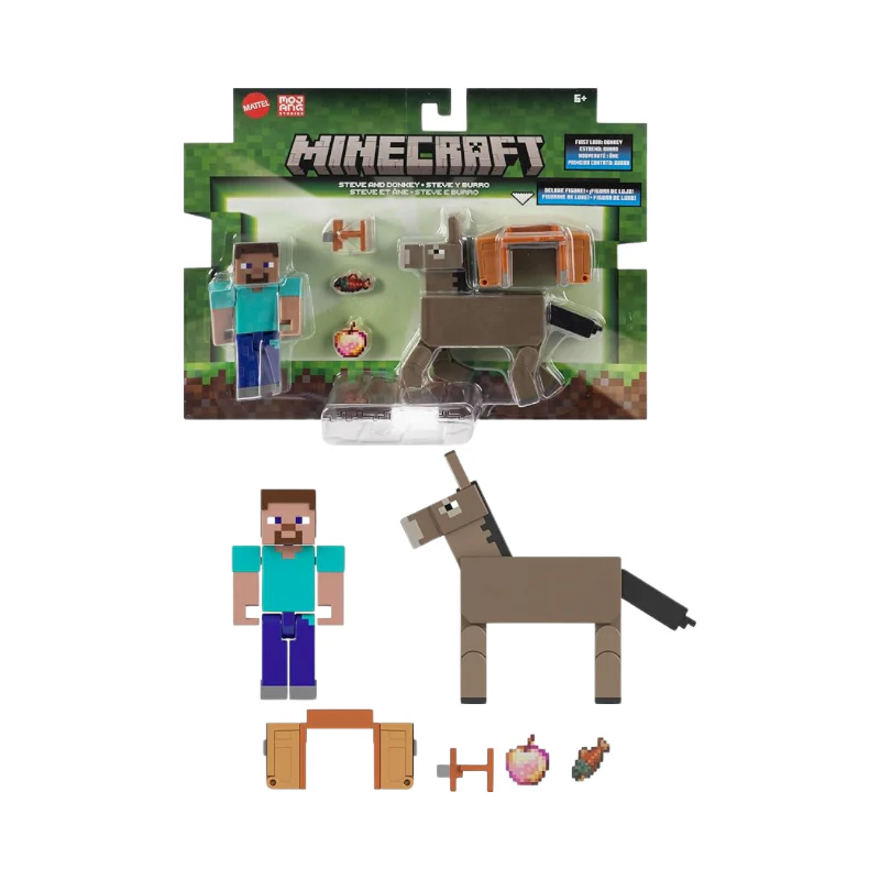 Minecraft Core 3.2 In Figure 2-Pack Steve And Donkey Toys by Mattel