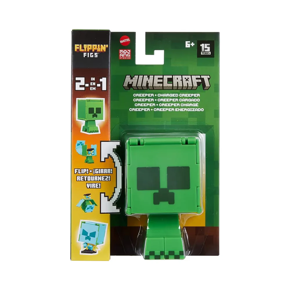 Minecraft Flippin' Figures CREEPER + CHARHE CREEPER By Mattel