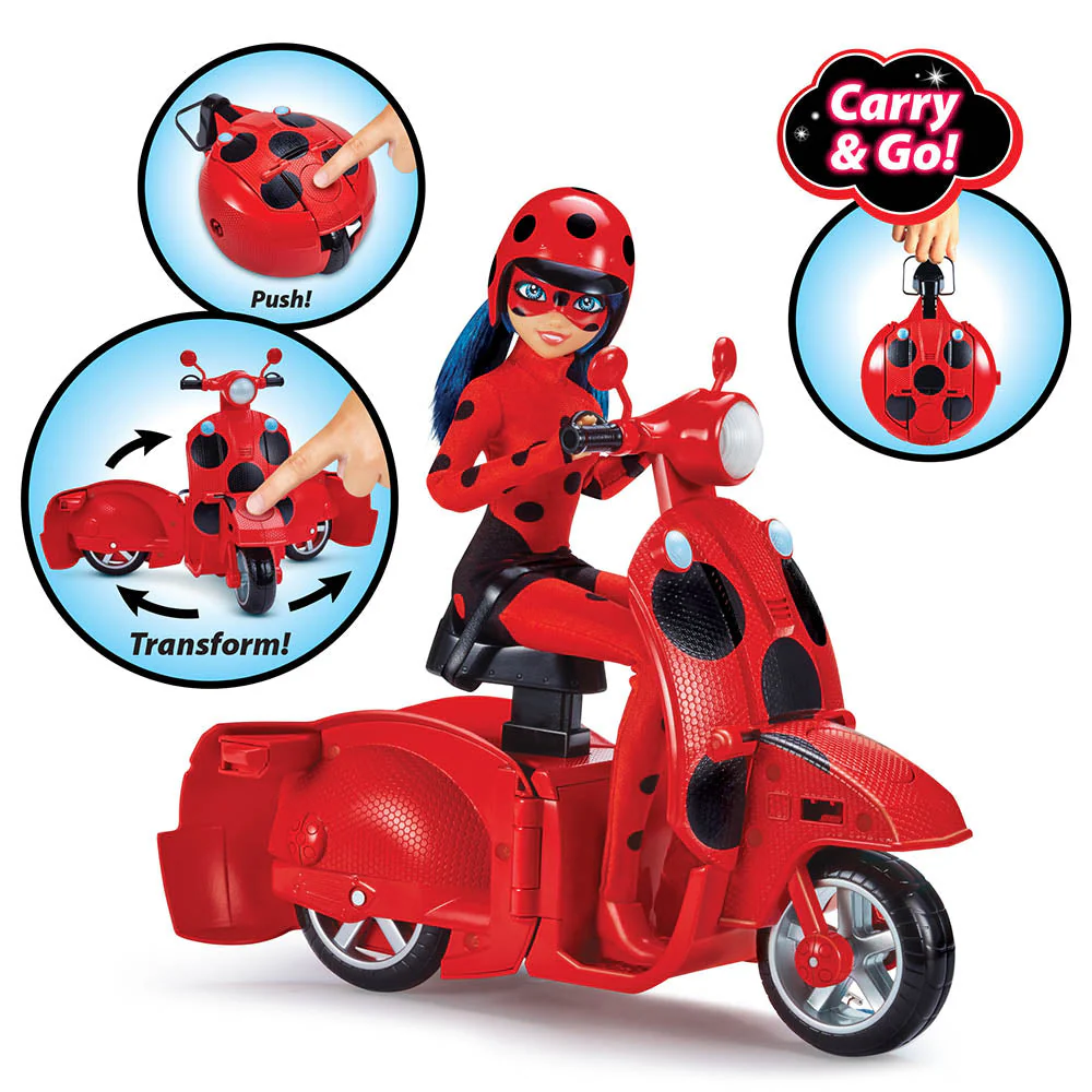 Miraculous Ladybug Switch N Go Scooter with Doll Playset - Image 3