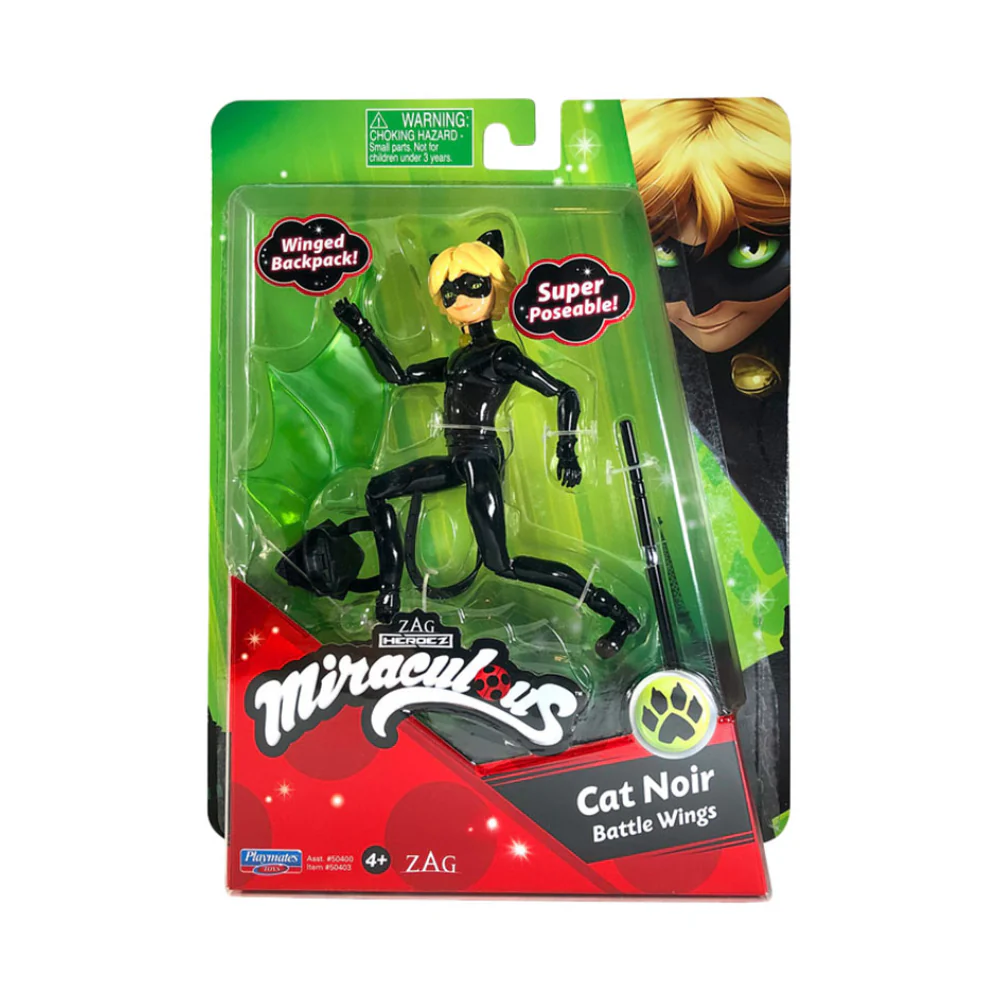 Miraculous Cat Noir Battle Wings Figure with Accessories